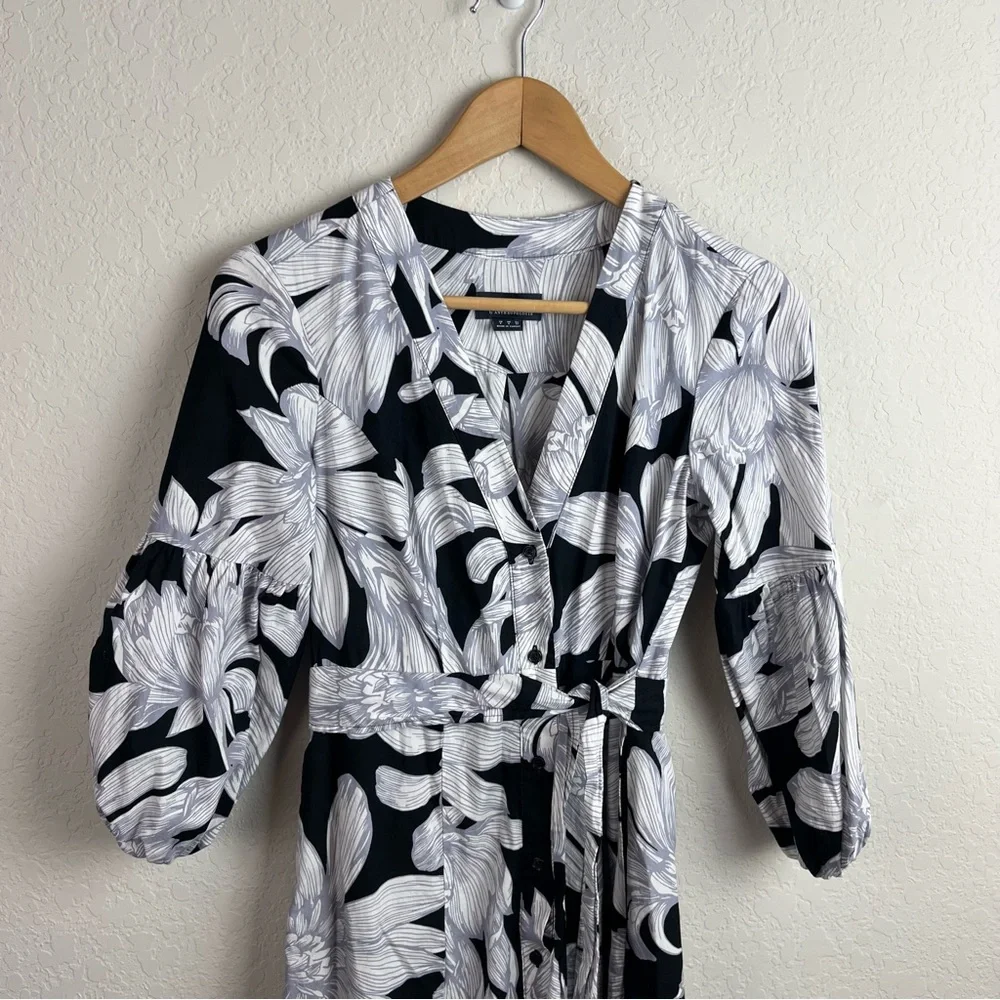 MAEVE Anthropologie Puff Sleeve Midi Dress Floral - Picture 5 of 14